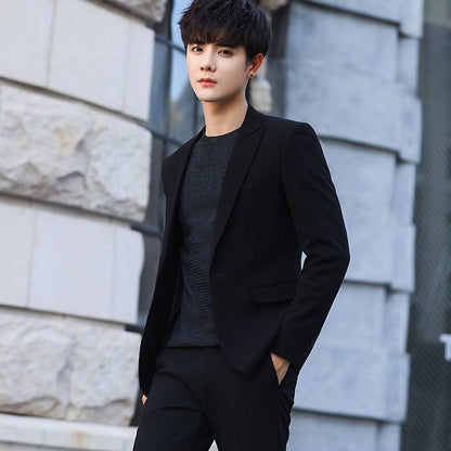 Four Seasons Men's Suit Business Casual Professional Self-cultivation Trend Handsome Suit Jacket