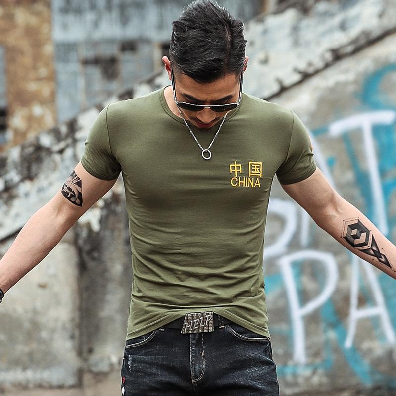 Military T-shirt Men Outdoor Shirt Half Sleeve Elastic Off-road Tee Breathable Casual Quick Dry Top Chinese Army Clothing Summer