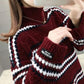 Women's Winter Large Size Versatile Striped Sweater Female Autumn Loose High Collar Long Sleeve Warm Knitted Pullover