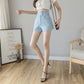 Fashion All-match Super High Waist Stretch Jeans Women Summer Loose High Waist Thin A-line Shorts