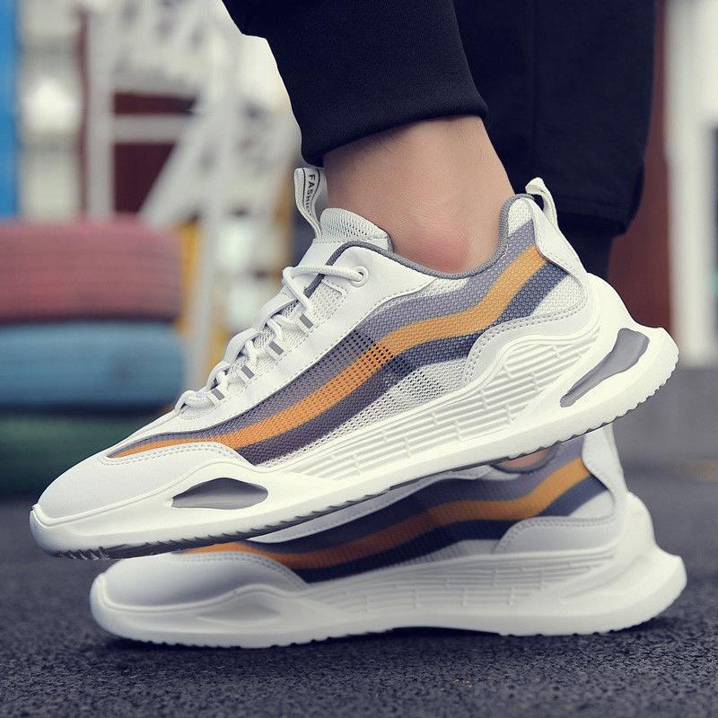 Mesh Men Shoes Breathable White Mens Sneakers Trendy Lace-Up Lightweight Black Walking Big Size Man Shoes