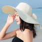 Women's Foldable Summer Straw Hat Bow Ribbon Beach Hat Big Brim Sunscreen Cap Sunshade Sun Hat Vacation All Match Hat