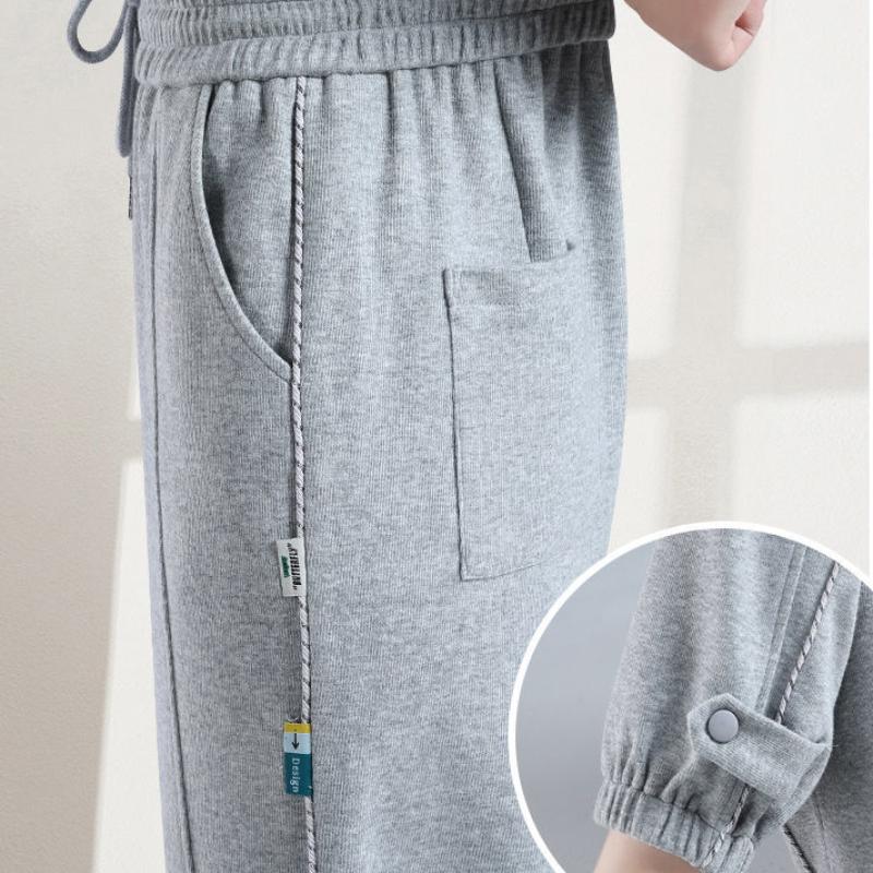 Cotton Casual Harem Pants Female Summer Beam Foot Guard Pants Female Korean Version Loose and Thin Gray Sweatpants