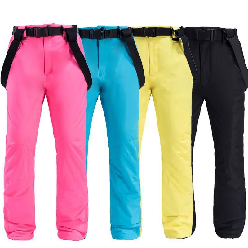 Men's and Women's Ski Pants Winter Outdoor Warm and Windproof Waterproof Snowboard Pants Jumpsuit Ski Overalls Snow Pants