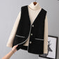 Lamb Plush Vest Female Autumn and Winter Temperament Outer Wear Fur Waistcoat Vest Vest V-neck Sleeveless Button Jacket
