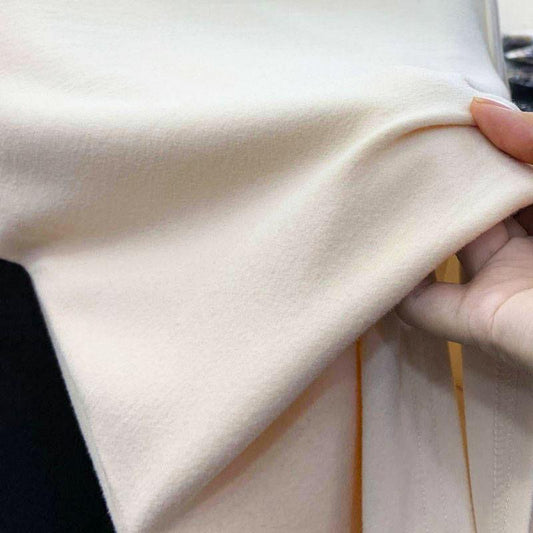 Double-sided Fleece Thick Sanded High-neck Bottoming Shirt Women Autumn Winter Korean Letter Embroidery Pullover Tops