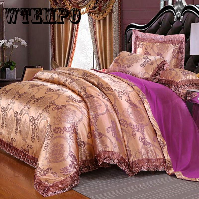 Jacquard Bedding Set King Queen Size Duvet Cover Set Bed Linen Bed Sheet Set Bedclothes