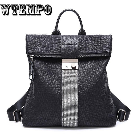 Simple Women Fashion Small PU Leather Backpacks Female Backpack Travel Bag School Bags For Women