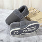 Men Winter Cotton Shoes Unisex  Home Slippers Leather  Non Slip Slippers Waterproof  Plush Warm Indoor Shoes
