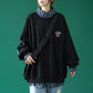 Cotton Spring and Autumn Clothes Fake Two-piece Sweater for Boys and Girls Loose Plaid Shirt Stitching on Clothes