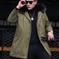 Handsome Men's Fur Collar Imitation Mink Fur Jacket with Detachable Liner and Thickening Imitation Fur
