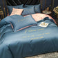 Embroidered Solid Color Bed Sheets and Pillowcases Simple Bedding Loka Cotton Bed Four-piece Set