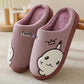 Slippers Women Winter Cotton Shoes Cute Pink Bear Thick Fleece Warm Men Plus Size Home Indoor Casual Slippers