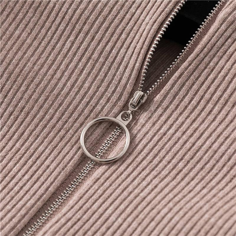 Women Half Turtleneck Knitwear Jumper Bottoming Blouse Zipper Solid Color Pullover Sweater