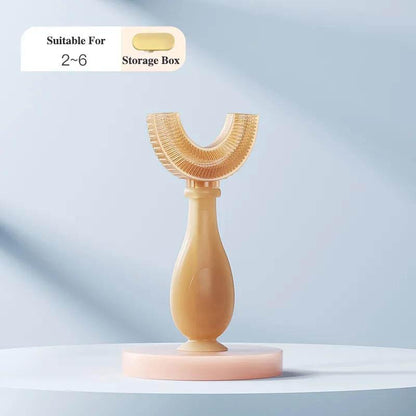 Children's Antibacterial Toothbrush U Type 2-6 Years Old/6-12 Years Old Baby Silicone Soft Bristles Brush Baby Brushing Artifact