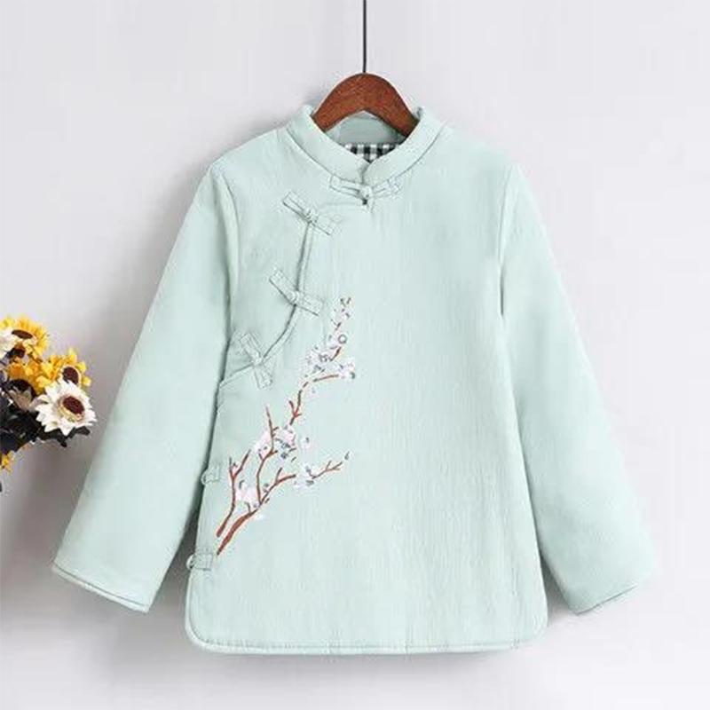 Chinese Tang Suit Cotton-padded Clothes Republican Style Women's Improved Cheongsam Jacket Retro Chinese Style Quilted Thick Cotton Linen