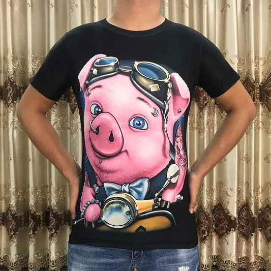 Short-sleeved T-shirt large size men's clothing summer 3D digital printing T-shirt male personality