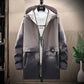 L-8XL Oversized Ink Pattern Windbreaker Casual Hooded Coat Spring Waterproof Jacket Men Comfortable Top Long