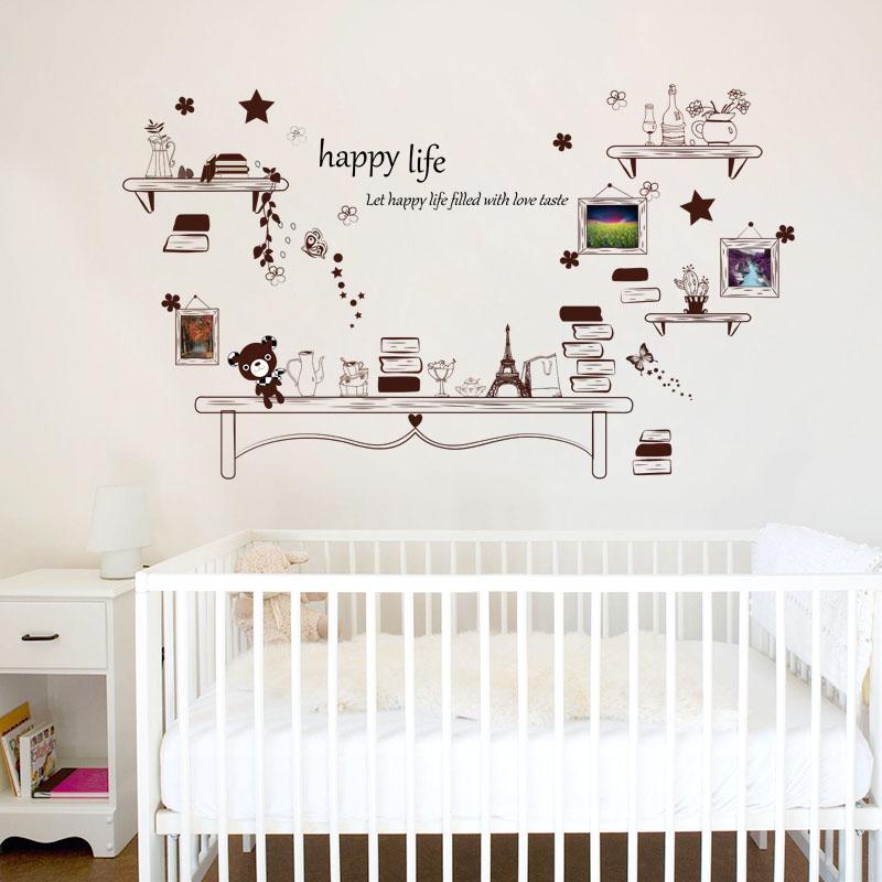 [Wall sticker ]Modern Style Diy Pattern Home Decor Wall Stickers For Study Bedroom Decals Pvc Sticke