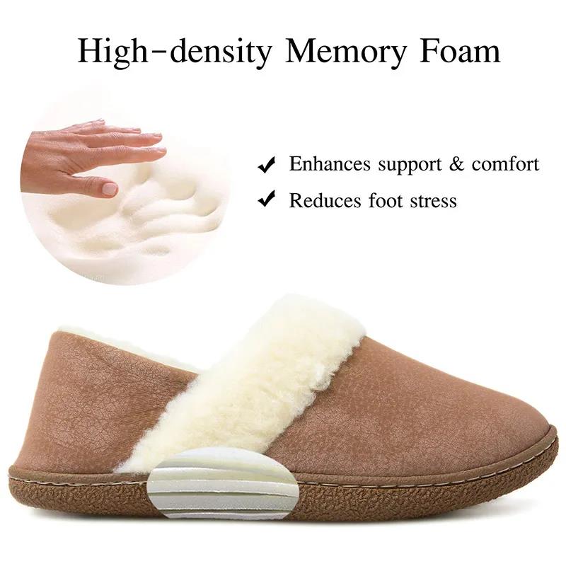 Breathing Fleece Fabric Memory Cotton Shoes Indoor and Outdoor Non-slip Winter Warm Flat Shoes