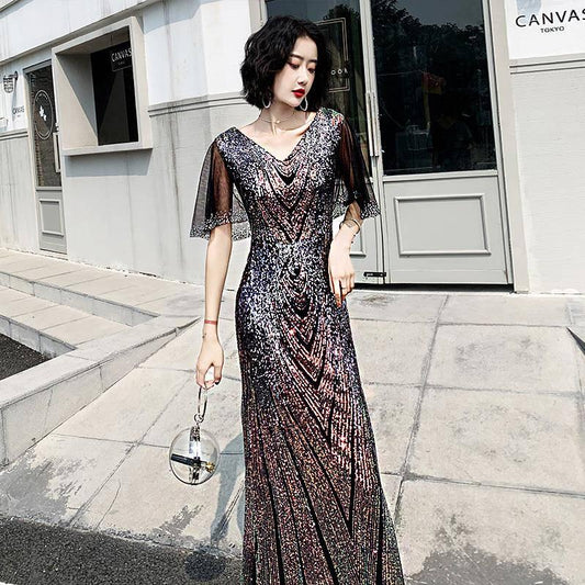 Evening Dress Women's Banquet Elegant Evening Dress High-end Luxury Premium Texture Fishtail Dress
