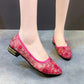 Women's Summer Cloth Shoes Flat Mesh Hollow Shoes Mid-heel Sandals