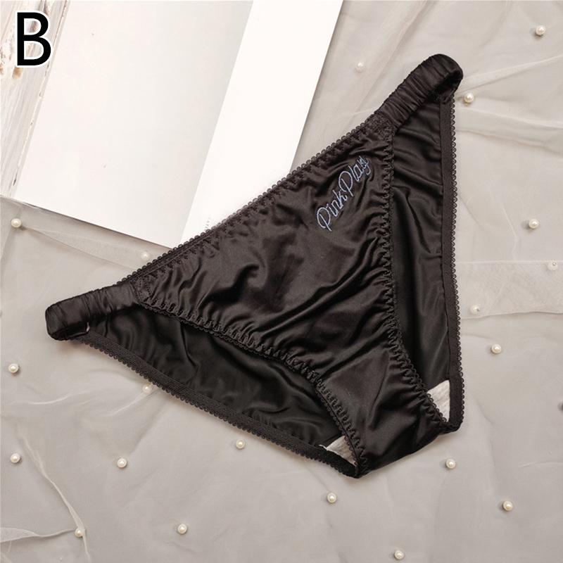 Elastic Ice Silk Female Underwear Low Waist Solid Color Seamless Sexy Panties Briefs Breathable