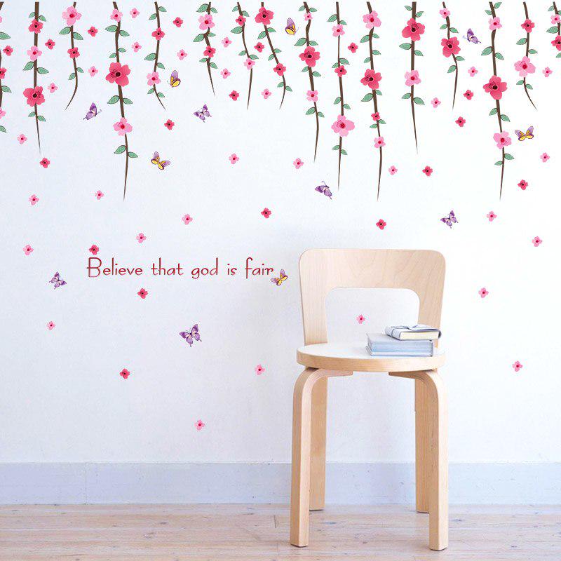 [sticker ]Romantic Flower Vine Wall Stickers Home Decor Living Room Bedroom Kitchen Kids Room Art D