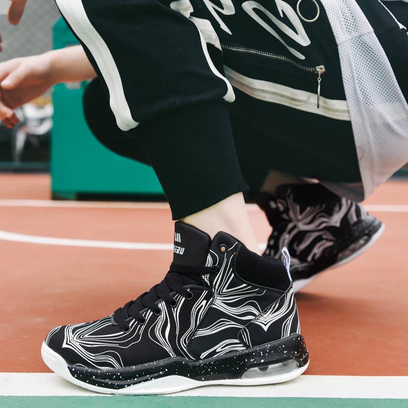 Basketball shoes men's blue sneakers shock-absorbing basketball shoes men's shoes outdoor breathable