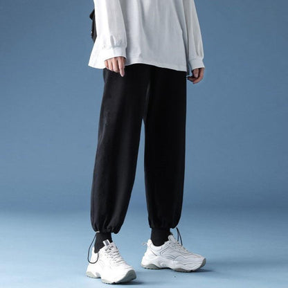 Women's Spring and Summer Lace-up Lantern Pants Korean Version of Loose and Thin All-match Casual High-waist Straight Wide-leg Pants