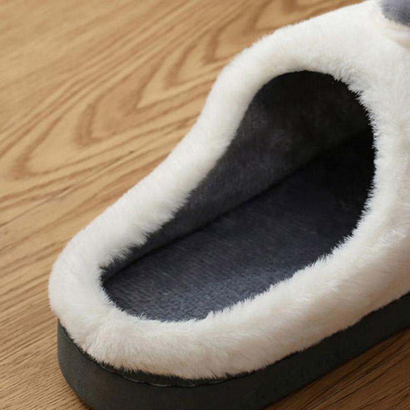 Cotton Slippers for Men and Women In Autumn and Winter Couples Indoor Non-slip Thick-soled Warm Half-heeled Slippers