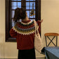 Autumn Winter Red Christmas Sweater Women Loose Snowflakes Printing Pullover Sweater Knitted Top Outwear