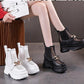 Women's Net Gauze Cool Short Martin Boots Within 10cm Summer Breathable Net Red Hollow Platform Net Boots