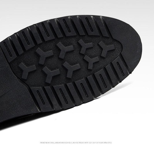 Full Soft Leather Shoes Men's Spring and Autumn Black Casual Shoes Korean Fashion Lazy Shoe