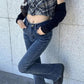 High Waist Jeans Female Spring Autumn Retro Chic Slim Elastic Pants Straight Pants