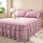 Princess Style Bed Sheet Skirt Three-piece Suit Double Bedspread Protector