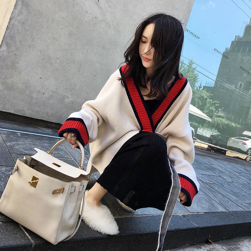 cardigan cardigans Women's Sweaters Autumn Winter fashionable Casual Plaid V-Neck Cardigans Loose