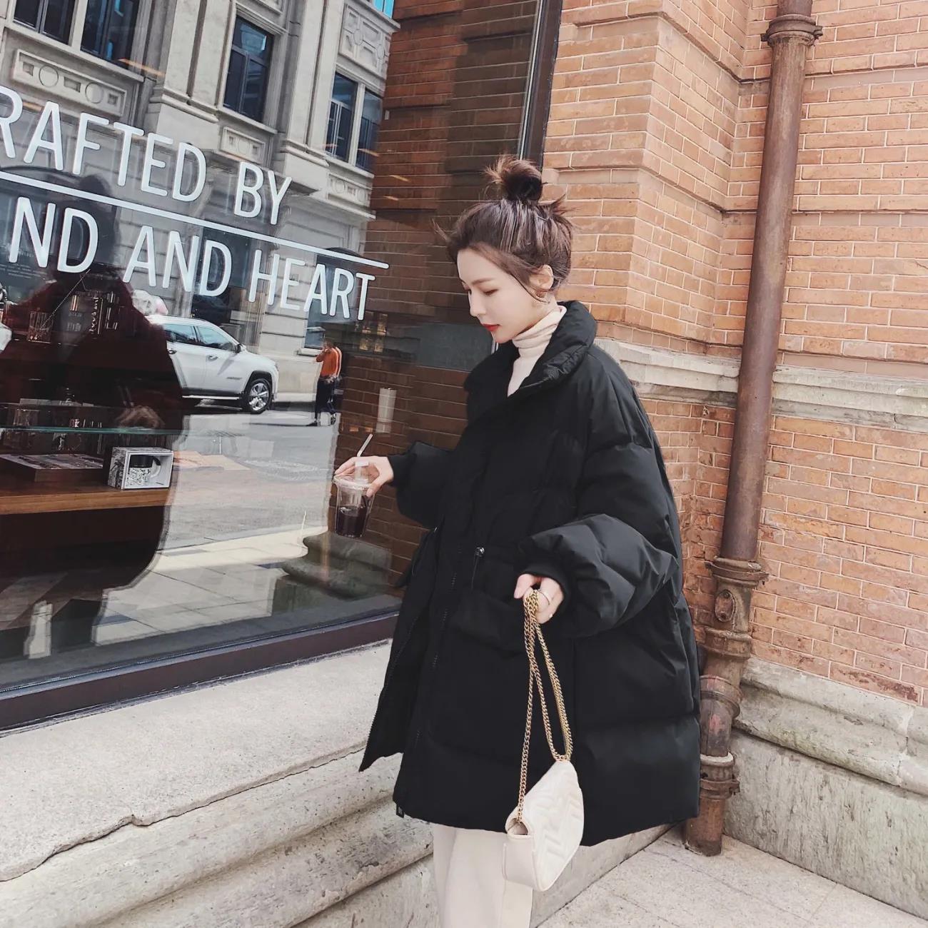 Winter Jacket Women's Warm Cotton-padded Coat Mid-length Trendy Cotton-padded Jacket Loose Thick Padded Jacket