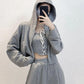 3PCS Women's Sports Street Adjustable Tube Top + Short Jacket + Loose Pants Three-piece Suit Ladies Long Sleeve Hooded Cardigan Jacket Suit