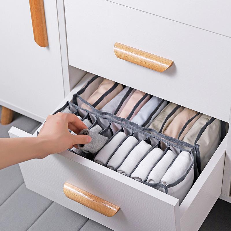 Underwear Storage Organizer for Clothes Separated Socks Shorts Bra Storage Boxes Dormitory Closet Organizer Drawer Washable