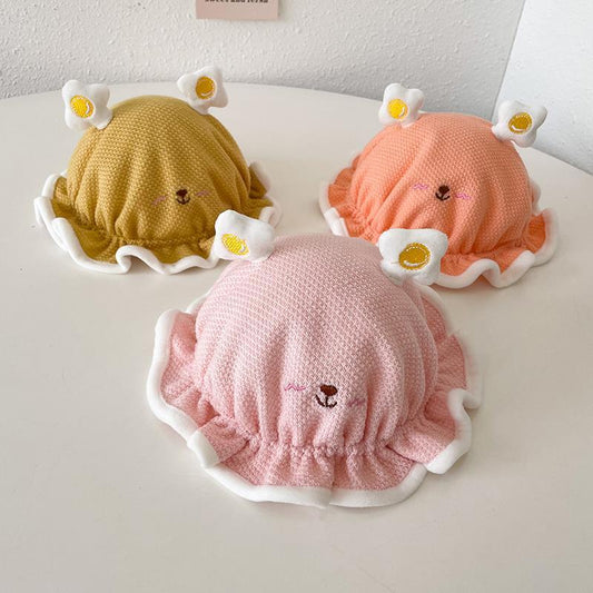 Autumn and Winter Newborn Fetal Hat Warm Plush Cute Smiling Face Infant Adjustable Super Cute Baby Baotou Fisherman Hat