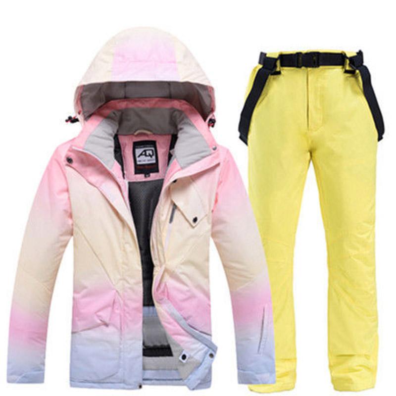 Winter Windproof and Waterproof Ski Suit Suit Unisex Veneer Waterproof and Cotton Wear-resistant Couple Ski Hoodie Suit