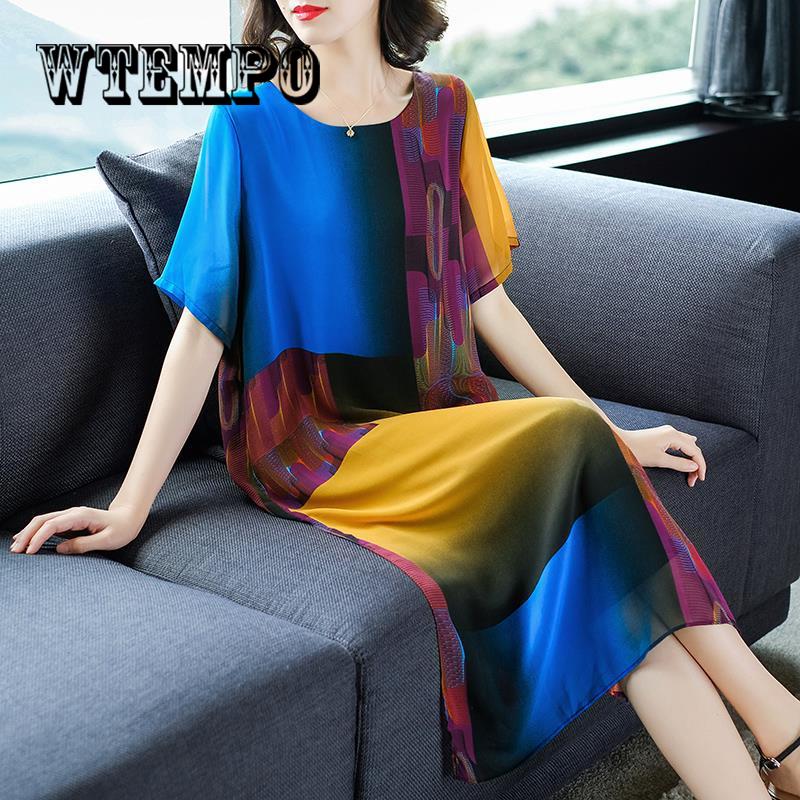 Plus Size Elegant Chiffon Silk Dress 2019 Summer Vintage Dresses Vestidos Long Beach Sexy