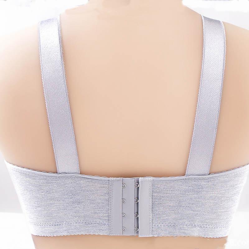 Plus Size No Steel Ring Thin Sexy Gathering Comfortable Breathable Adjustable Top Support Shaped Cotton Shoulder Straps Soft and Comfortable Bra