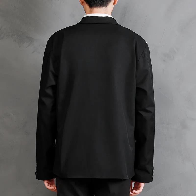 Men's Casual Top Loose Suit Jacket Short Suit Uniform Long-sleeved Warm Jacket Simple Design Temperament Handsome Jacket
