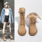 Snow Martin Boots Female Autumn and Winter Tube Warm Plus Velvet Snow Cotton Shoes Wild Belt Boots