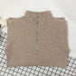 Pofulove Half-neck Collar Sweater Autumn  Winter Inside Thick Slim Outer Wear Knitted Bottom Shirt