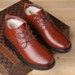 Men's Cowhide Cotton Shoes Woolen Leather Thick Warm Shoes Winter Plus Velvet Snow Boots Middle-aged and Elderly Leather Shoes Outdoor Shoes