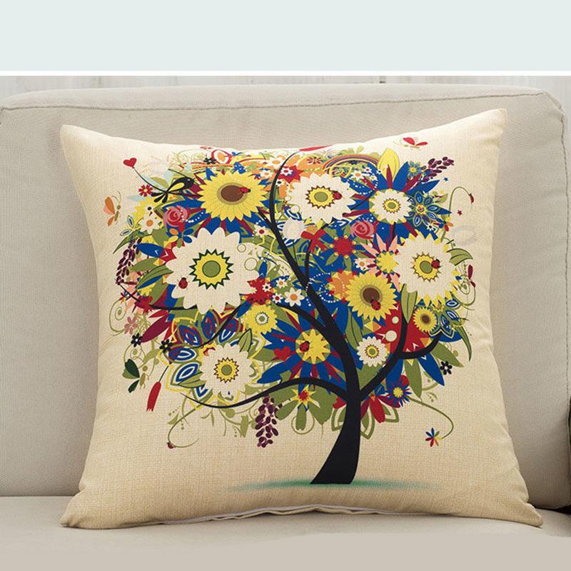 Creative Painting Printing Pillow Car Waist Pillow Home Sofa Pillow Soft Relaxation Artifact