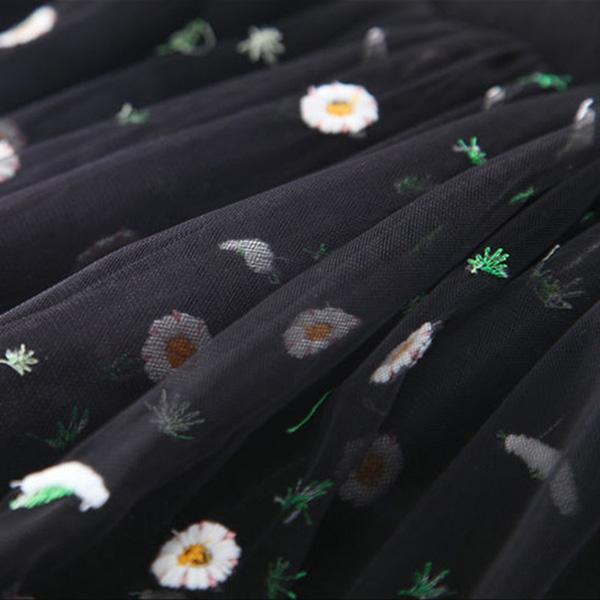Girl Baby Short Veil Little Daisy Cute and Sweet Printed Embroidery Ruffle Elastic Waist Children's Skirts Princess Tutu A-line Skirt